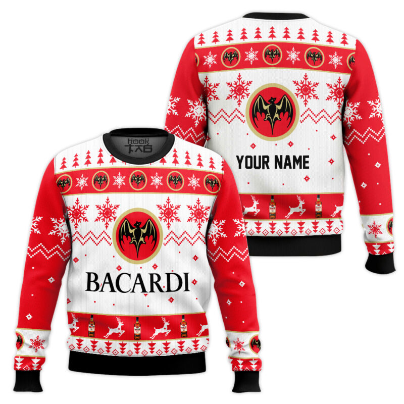 Hooktab Bacardi - Custom Name Ugly Christmas Sweater Hooktab Bacardi - Custom Name Ugly Christmas Sweater