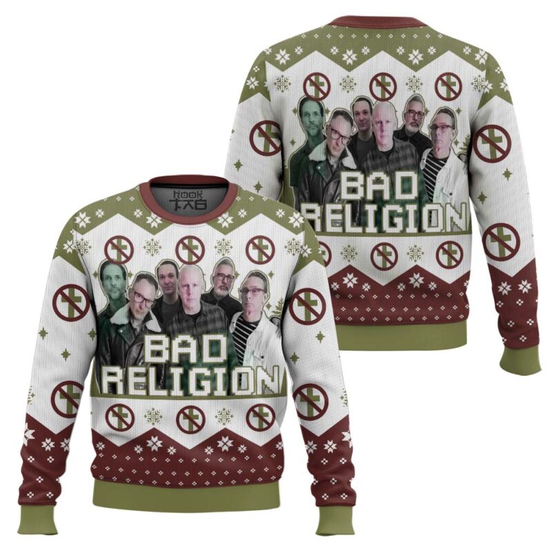 Hooktab Bad Religion Ugly Christmas Sweater Hooktab Bad Religion Ugly Christmas Sweater