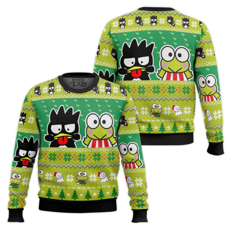 Hooktab Badtz Maru And Keroppi Sanrio Hello Kitty Ugly Christmas Sweater Hooktab Badtz Maru And Keroppi Sanrio Hello Kitty Ugly Christmas Sweater