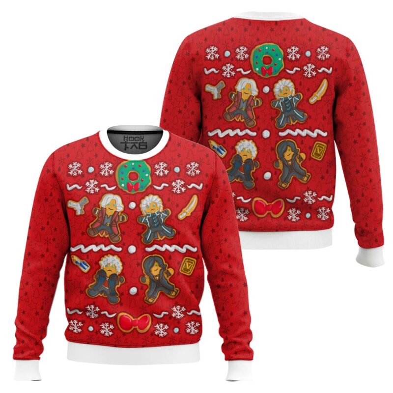 Hooktab Baked Hunters Devil May Cry Ugly Christmas Sweater Hooktab Baked Hunters Devil May Cry Ugly Christmas Sweater