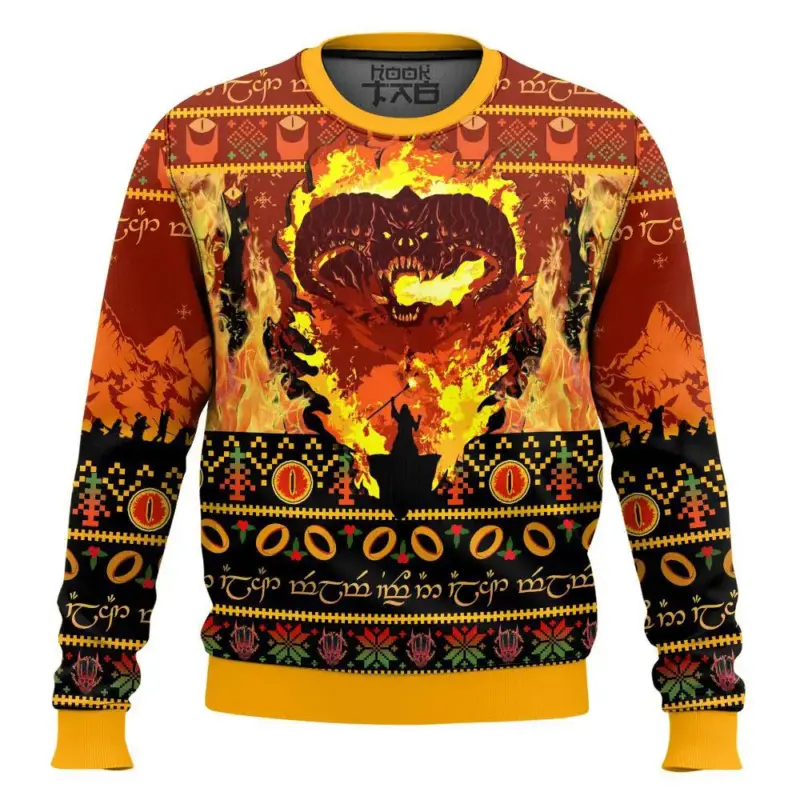 Hooktab Balrog Flame Of Udûn The Lord Of The Ring Ugly Christmas Sweater Hooktab Balrog Flame Of Udûn The Lord Of The Ring Ugly Christmas Sweater