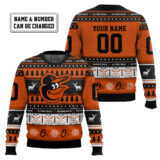 Hooktab Baltimore Orioles - Custom Name And Number Ugly Sweater