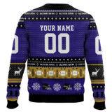 Hooktab Baltimore Ravens - Custom Name And Number Ugly Sweater