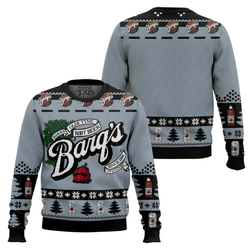 Hooktab Barq's Root Beer Ugly Christmas Sweater Hooktab Barq's Root Beer Ugly Christmas Sweater