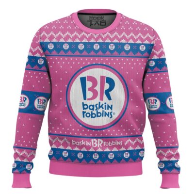 Hooktab Baskin Robbins Ice Cream Ugly Christmas Sweater