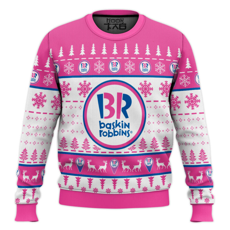 Hooktab Baskin Robbins Ugly Christmas Sweater