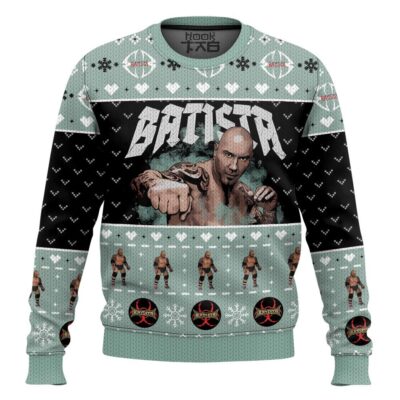 Hooktab Batista WWE Ugly Christmas Sweater