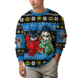 Hooktab Batman And Robin Ugly Christmas Sweater