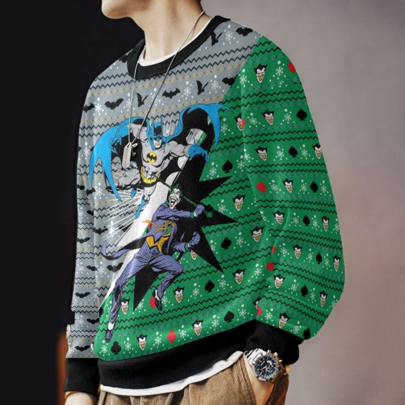 Hooktab Batman VS Joker Ugly Christmas Sweater Hooktab Batman VS Joker Ugly Christmas Sweater