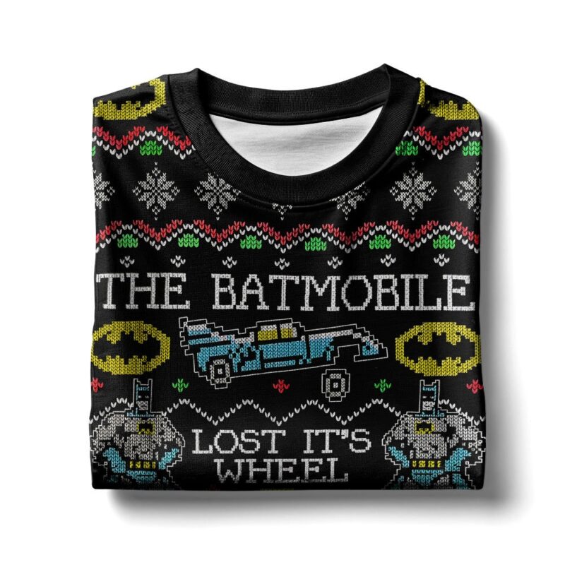 Hooktab Batmobile Lost Its Wheel And Joker Got Away Ugly Christmas Sweater Hooktab Batmobile Lost Its Wheel And Joker Got Away Ugly Christmas Sweater