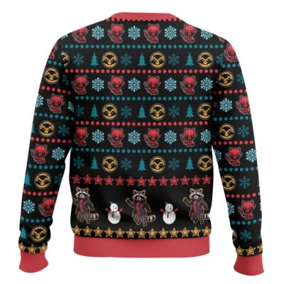 Hooktab Be In Awe Of My Tism Rocket Raccoon Ugly Christmas Sweater