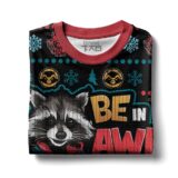 Hooktab Be In Awe Of My Tism Rocket Raccoon Ugly Christmas Sweater