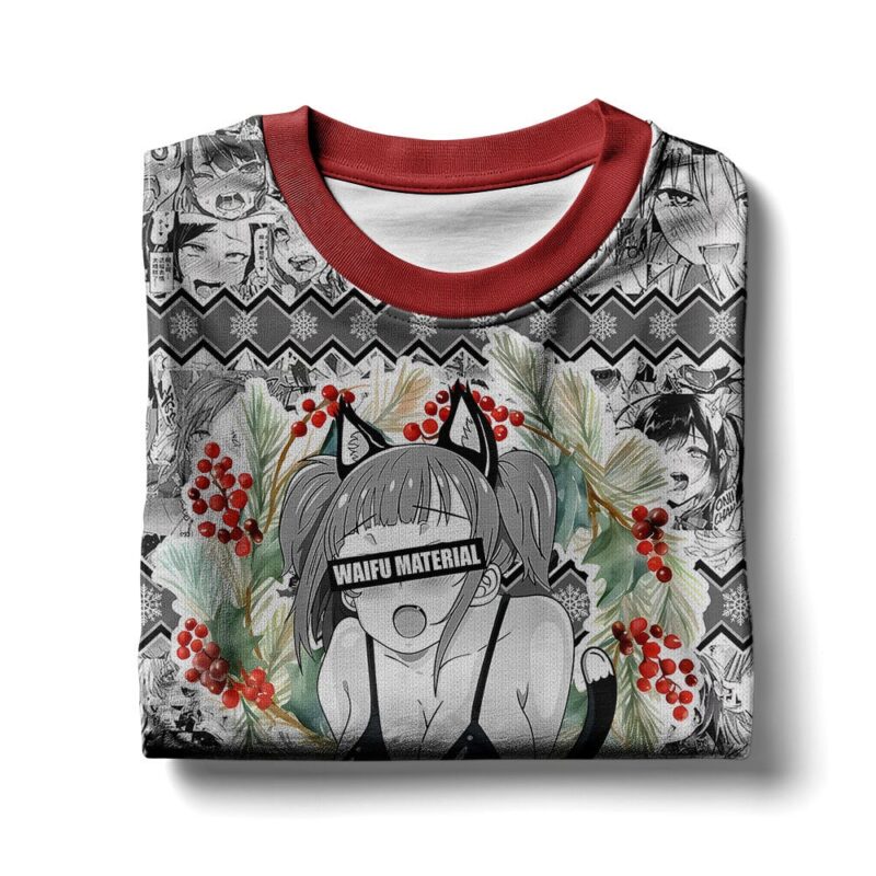 Hooktab Beastgirl Waifu Material Ahegao Ugly Christmas Sweater Hooktab Beastgirl Waifu Material Ahegao Ugly Christmas Sweater