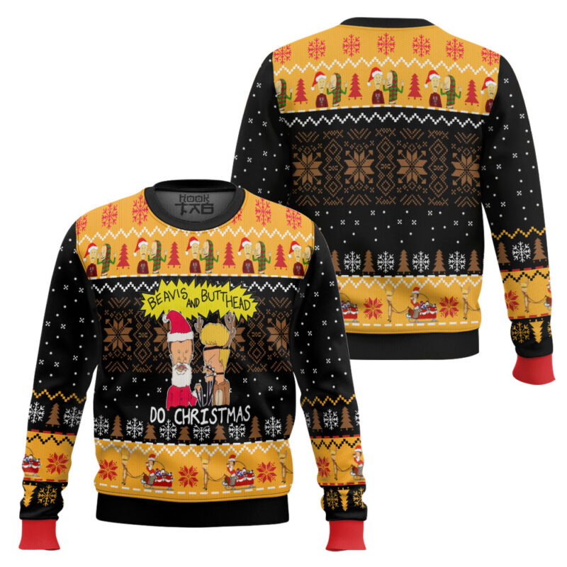 Hooktab Beavis And Butt-head Do Chistmas Ugly Christmas Sweater Hooktab Beavis And Butt-head Do Chistmas Ugly Christmas Sweater