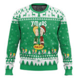 Hooktab Beavis And Butt-head Xmas Rules Ugly Christmas Sweater
