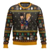 Hooktab Beavis And Butthead Rock On Ugly Christmas Sweater