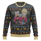 Hooktab Beavis And Butthead Surprise Reaction Ugly Christmas Sweater