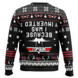 Hooktab Because I Was Inverted Top Gun Ugly Christmas Sweater