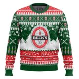 Hooktab Beck's German Beer Ugly Christmas Sweater