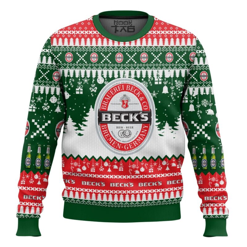 Hooktab Beck's German Beer Ugly Christmas Sweater