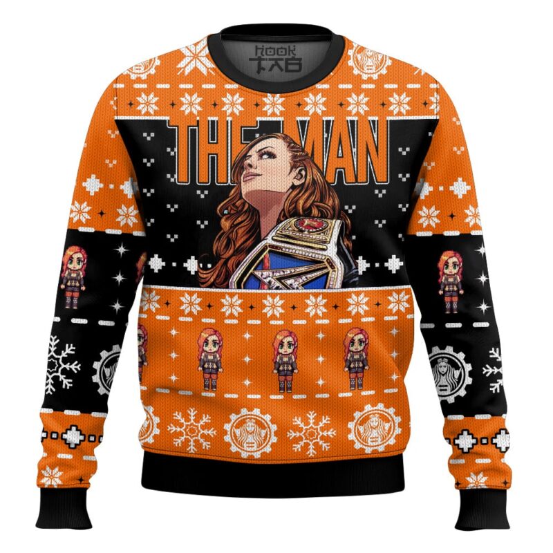 Hooktab Becky Lynch The Man WWE Ugly Christmas Sweater