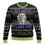 Hooktab Beetlejuice Hey Santa It Snowtime Ugly Christmas Sweater
