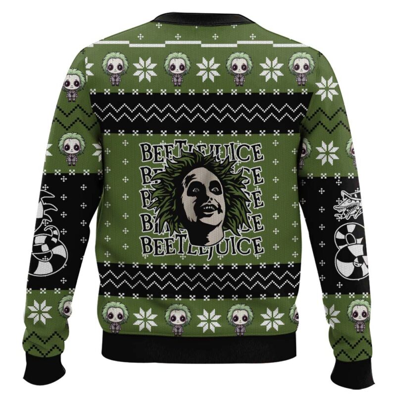 Hooktab Beetlejuice It's Showtime Ugly Christmas Sweater Hooktab Beetlejuice It's Showtime Ugly Christmas Sweater
