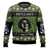 Hooktab Beetlejuice It's Showtime Ugly Christmas Sweater