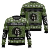 Hooktab Beetlejuice It's Showtime Ugly Christmas Sweater