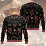 Hooktab Beholder Encounter Dungeons & Dragons Ugly Christmas Sweater