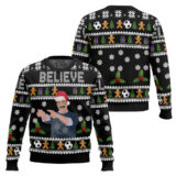 Hooktab Believe Ted Lasso Ugly Christmas Sweater