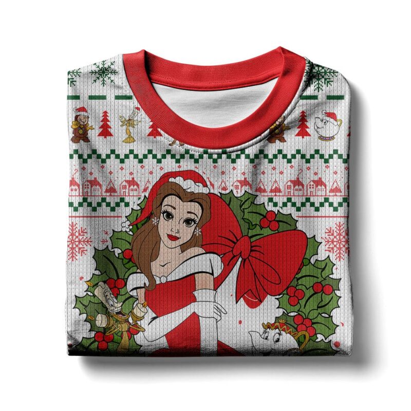 Hooktab Bella Beauty And The Beast Ugly Christmas Sweater Hooktab Bella Beauty And The Beast Ugly Christmas Sweater