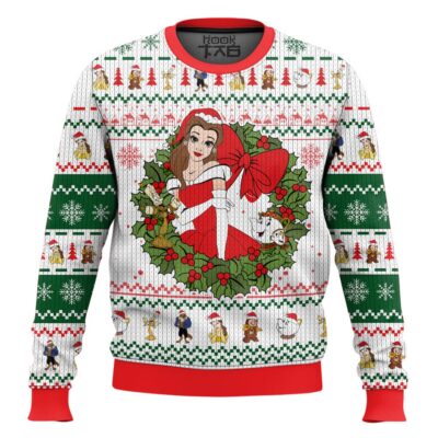 Hooktab Bella Beauty And The Beast Ugly Christmas Sweater