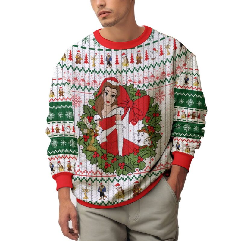 Hooktab Bella Beauty And The Beast Ugly Christmas Sweater Hooktab Bella Beauty And The Beast Ugly Christmas Sweater