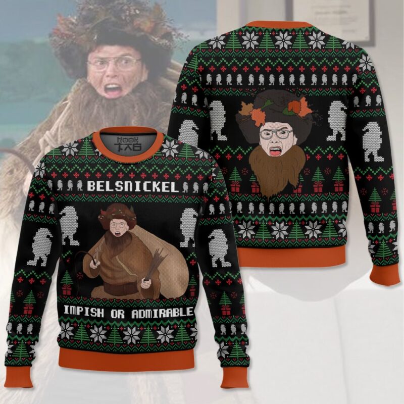 Hooktab Belsnickel Impish Or Admirable The Office Ugly Christmas Sweater Hooktab Belsnickel Impish Or Admirable The Office Ugly Christmas Sweater
