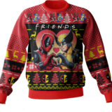 Hooktab Besties Deadpool & Wolverine Ugly Christmas Sweater