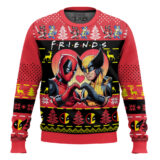 Hooktab Besties Deadpool & Wolverine Ugly Christmas Sweater