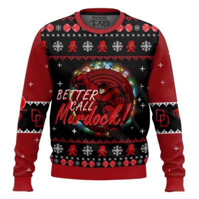 Hooktab Better Call Murdock! Daredevil Ugly Christmas Sweater