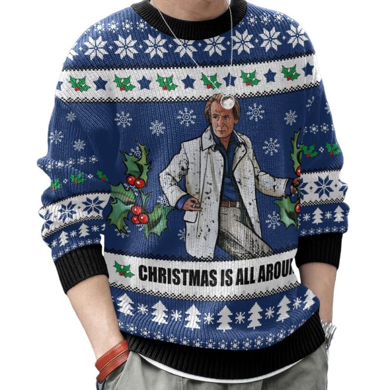 Hooktab Billy Mack Christmas Is All Around Love Actually Ugly Christmas Sweater Hooktab Billy Mack Christmas Is All Around Love Actually Ugly Christmas Sweater