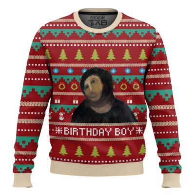 Hooktab Birthday Boy Potato Jesus Ugly Christmas Sweater