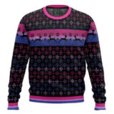 Hooktab Bisexual Pride Flag LGBT Support Ugly Christmas Sweater