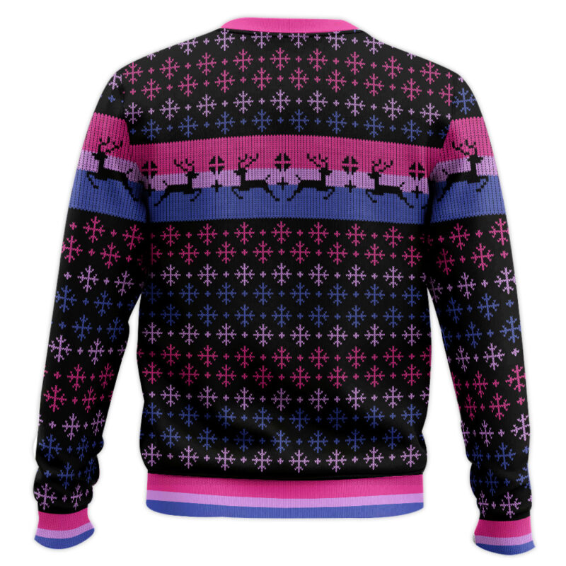 Hooktab Bisexual Pride Flag LGBT Support Ugly Christmas Sweater Hooktab Bisexual Pride Flag LGBT Support Ugly Christmas Sweater
