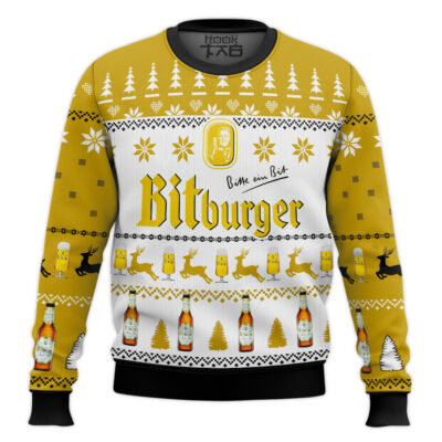 Hooktab Bitburger Beer Bitte Ein Bit Ugly Christmas Sweater