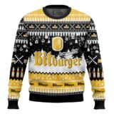 Hooktab Bitburger German Beer Ugly Christmas Sweater