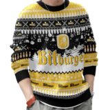 Hooktab Bitburger German Beer Ugly Christmas Sweater