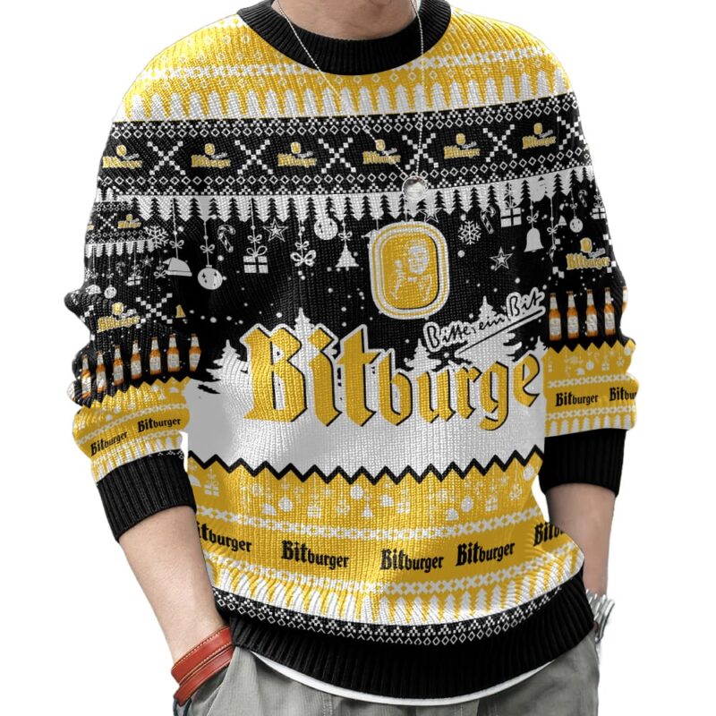 Hooktab Bitburger German Beer Ugly Christmas Sweater Hooktab Bitburger German Beer Ugly Christmas Sweater