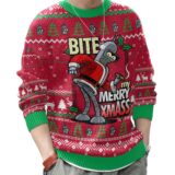 Hooktab Bite My Merry Xmass Futurama Ugly Christmas Sweater