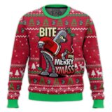 Hooktab Bite My Merry Xmass Futurama Ugly Christmas Sweater
