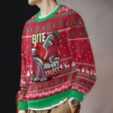 Hooktab Bite My Merry Xmass Futurama Ugly Christmas Sweater