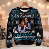 Hooktab Black Boats 'N Hoes Step Brothers Ugly Christmas Sweater